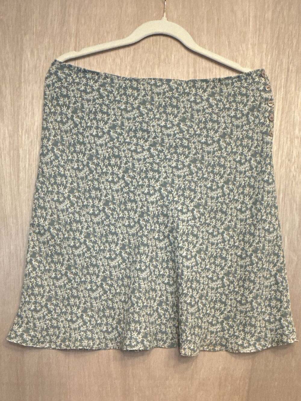 Vintage 90s Express Floral Mini Skirt Size 9/10 Blue Daisy Y2K